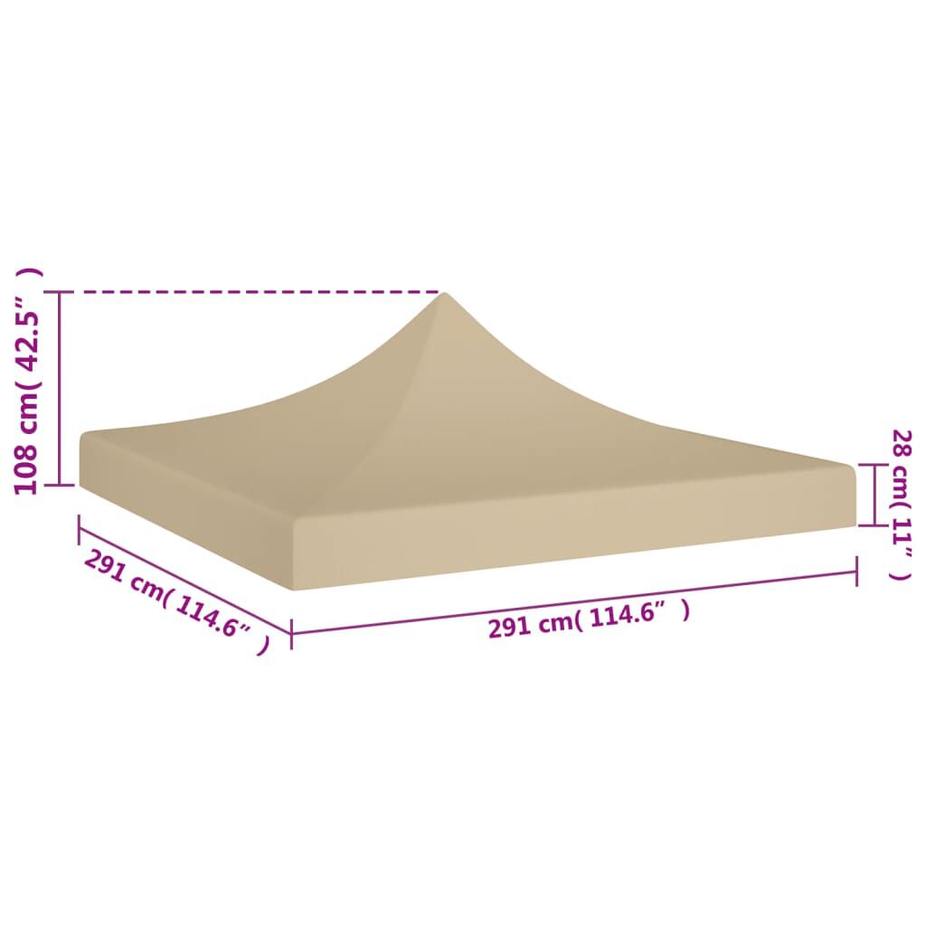 vidaXL Κάλυμμα Τέντας Εκδηλώσεων Μπεζ 3 x 3 μ. 270 γρ/μ²