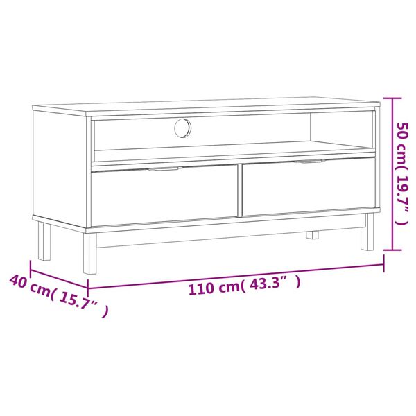 vidaXL Έπιπλο Τηλεόρασης FLAM 110 x 40 x 50 εκ. από Μασίφ Ξύλο Πεύκου