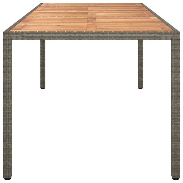 vidaXL Τραπέζι Κήπου για Φαγητό Γκρι 250 x 100 x 75 cm Πολυ ράταν