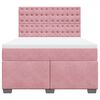 vidaXL Κρεβάτι Boxspring με Στρώμα Ροζ 140x190 εκ. Βελούδινο