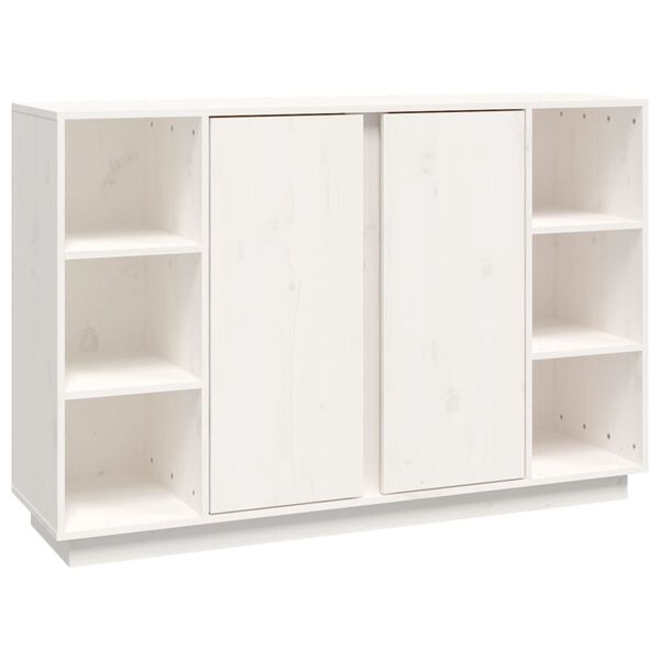 vidaXL Ντουλάπι Λευκό 120 x 35 x 80 εκ. από Μασίφ Ξύλο Πεύκου