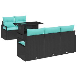 vidaXL &Sigma;&epsilon;&tau; &Kappa;&alpha;&nu;&alpha;&pi;έ &Kappa;ή&pi;&omicron;&upsilon; 6 pcs &Mu;&alpha;ύ&rho;&omicron; &kappa;&alpha;&iota; &mu;&pi;&lambda;&epsilon; &sigma;&upsilon;&nu;&theta;&epsilon;&tau;&iota;&kappa;ό &rho;&alpha;&tau;ά&nu;