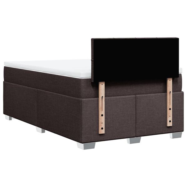 vidaXL Κρεβάτι Boxspring με Στρώμα Σκούρο Καφέ 120x190 εκ Υφασμάτινο