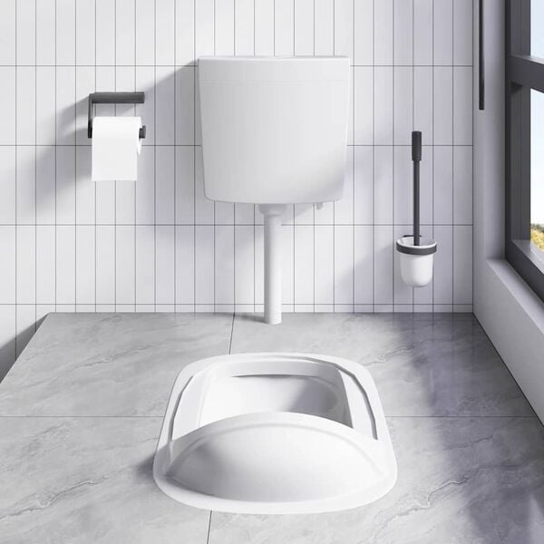 vidaXL Καζανάκι με Είσοδο Νερού από Κάτω Γκρι 3/6 Λίτρων