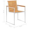 vidaXL Καρέκλες Κήπου 2 τεμ. από Μασίφ Ξύλο Teak/Ατσάλι με Μαξιλάρια