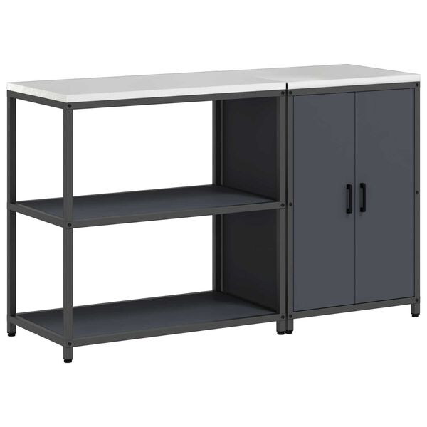 vidaXL Σετ Αποθήκευσης Κουζίνας 2 pcs Ανθρακί 150 x 50 x 92 εκ.