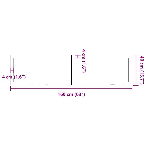 vidaXL Ράφι Τοίχου Σκούρο Καφέ 160x40x(2-6) εκ. Επεξ. Μασίφ Ξύλο Δρυός