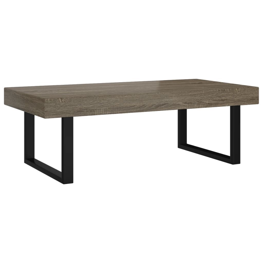 vidaXL Τραπεζάκι Σαλονιού Γκρι/Μαύρο 120x60x40 εκ. από MDF/Σίδερο