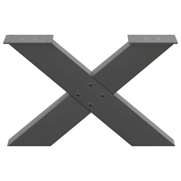 vidaXL Πόδια Τραπεζιού Σαλονιού σε Σχήμα Χ, 2 τεμ. Ανθρακί 50x(30-31) εκ. Ατσάλι