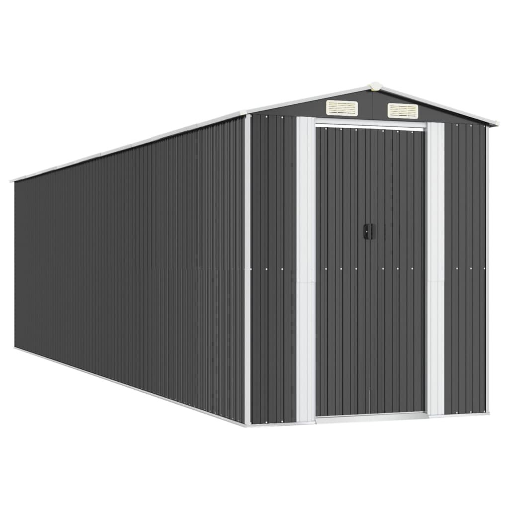 vidaXL Αποθήκη Κήπου Ανθρακί 192x772x223 εκ. Γαλβανισμένο Ατσάλι