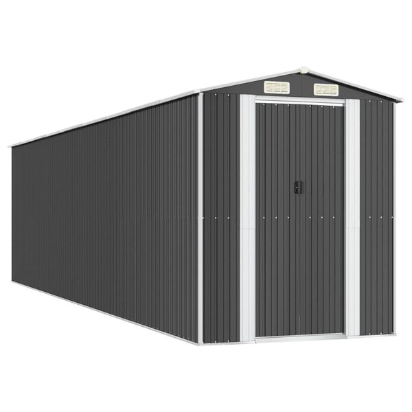vidaXL Αποθήκη Κήπου Ανθρακί 192x772x223 εκ. Γαλβανισμένο Ατσάλι