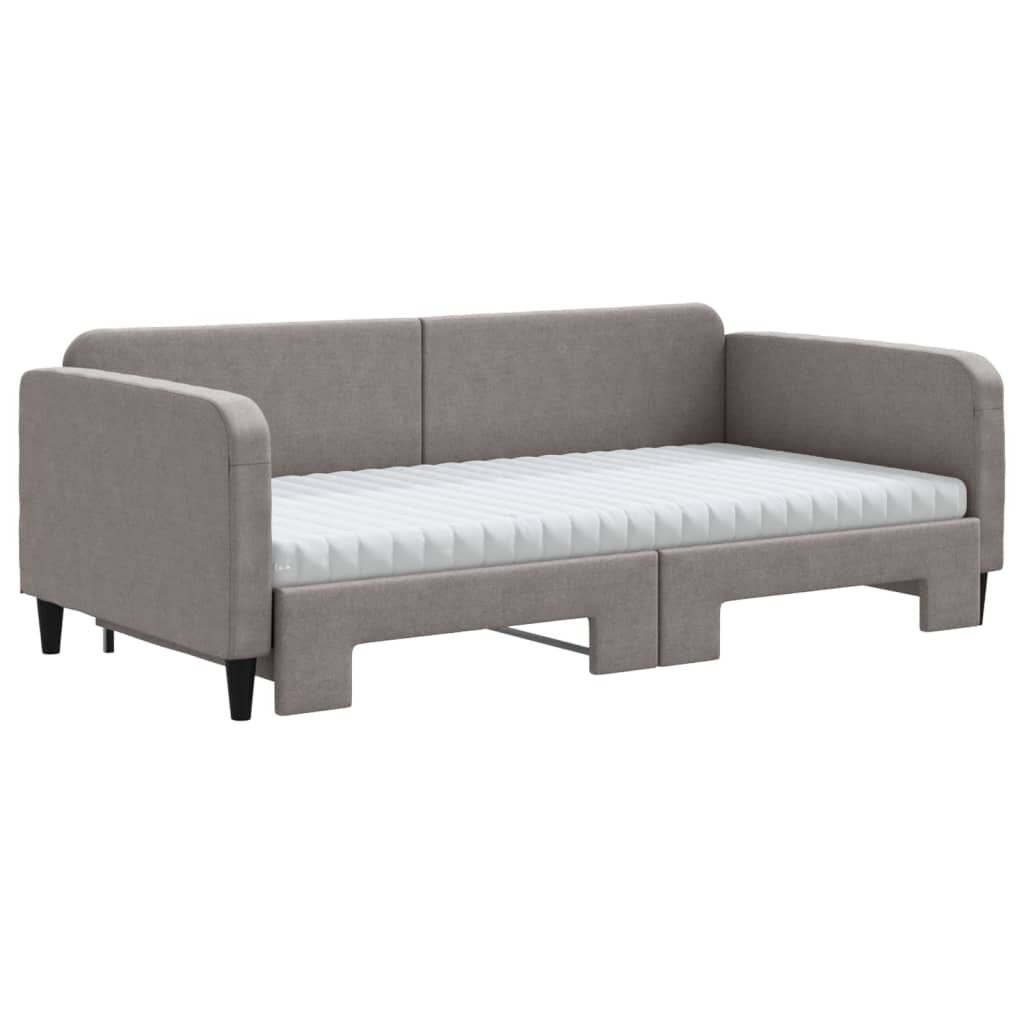 vidaXL Καναπές Κρεβάτι Συρόμενος Taupe 100x200εκ. Υφασμάτινος Στρώματα
