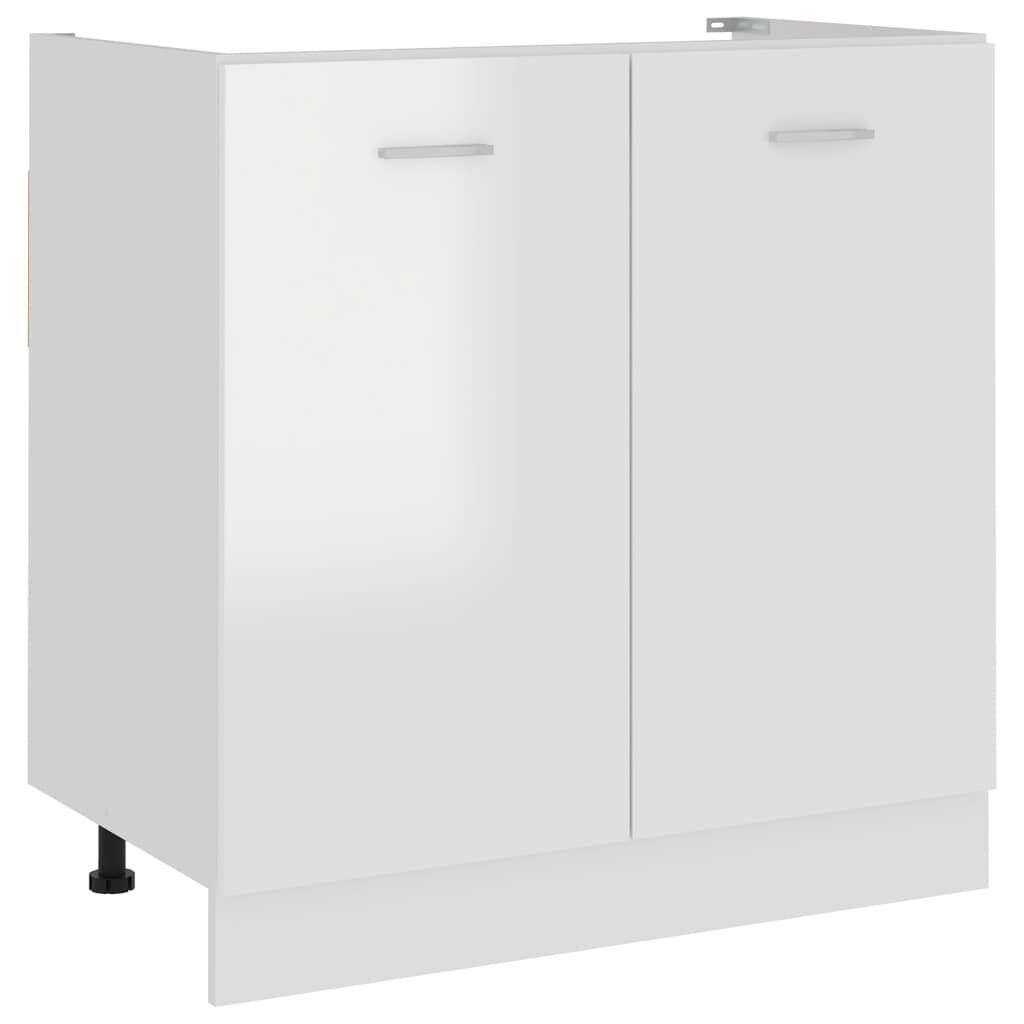 vidaXL Ντουλάπι Νεροχύτη Lyon Γυαλιστερό Λευκό 80x46x81,5εκ.