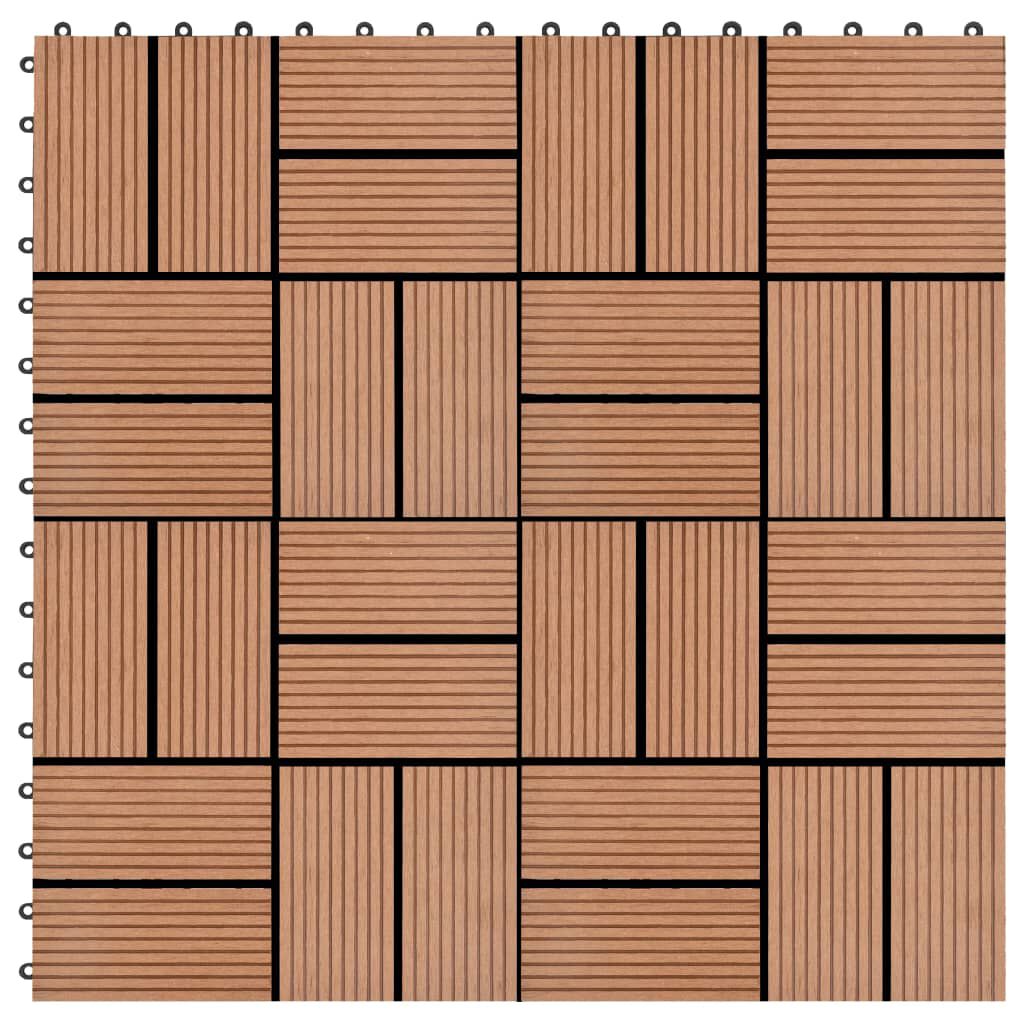 vidaXL Πλακάκια Deck 11 τεμ. Καφέ 30 x 30 εκ. 1 μ² από WPC