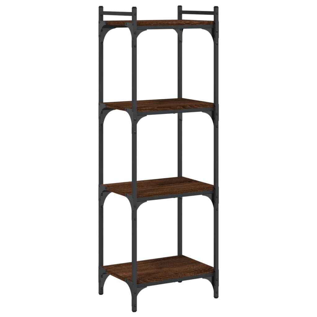 vidaXL Βιβλιοθήκη 4 Επιπέδων Καφέ Δρυς 40 x 30 x 120 εκ. Επεξεργ. Ξύλο