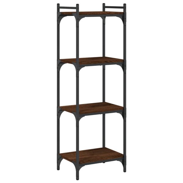 vidaXL Βιβλιοθήκη 4 Επιπέδων Καφέ Δρυς 40 x 30 x 120 εκ. Επεξεργ. Ξύλο