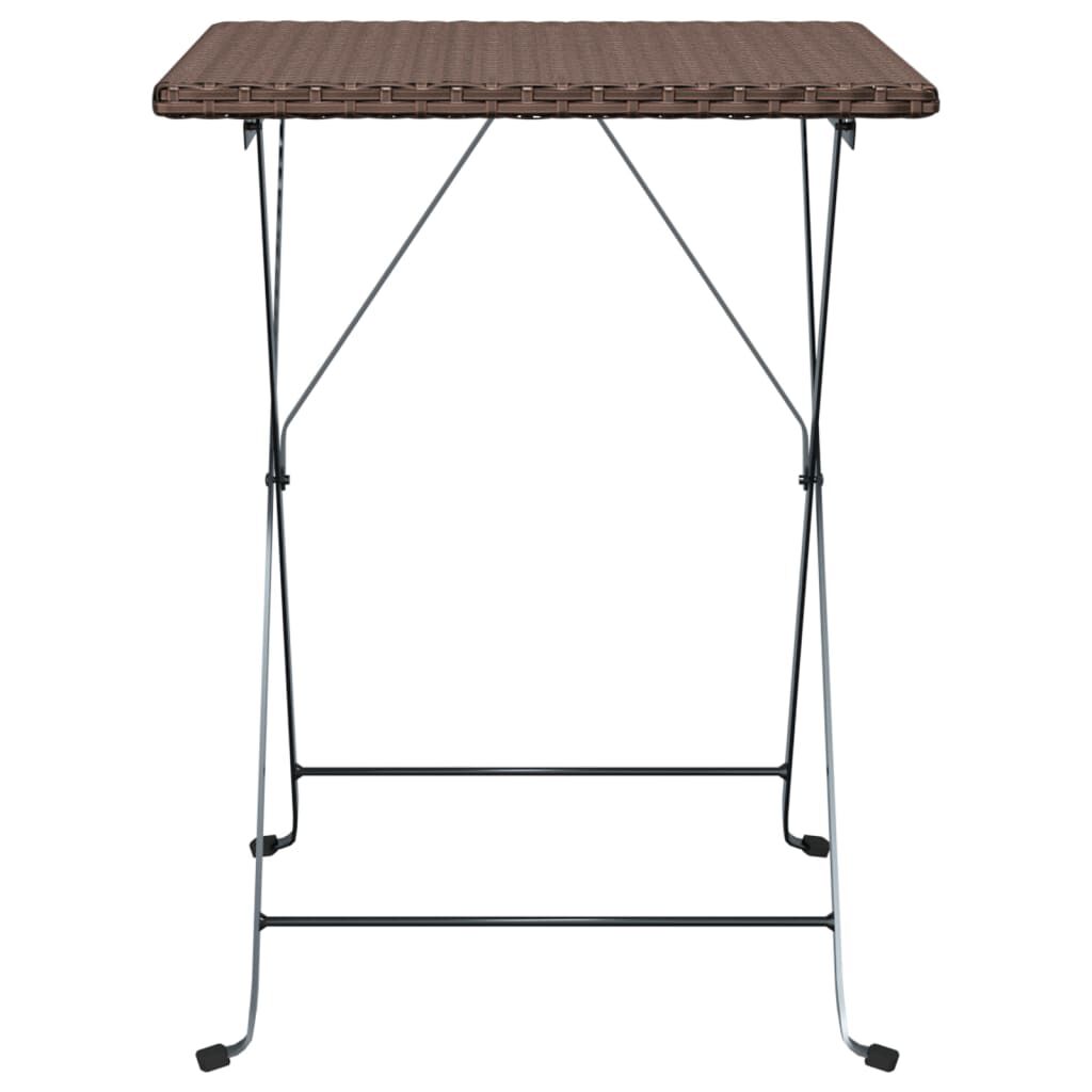 vidaXL Τραπέζι Bistro Πτυσσόμενο Καφέ 55x54x71 εκ. από Συνθετικό Ρατάν
