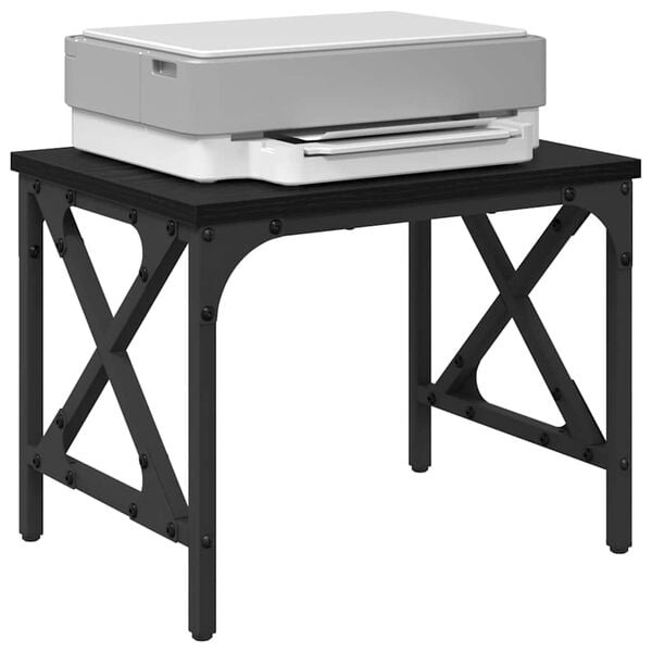 vidaXL Σταντ Εκτυπωτή Μαύρη Οξυά 40 x 30 x 31 εκ Επεξεργασμένο ξύλο