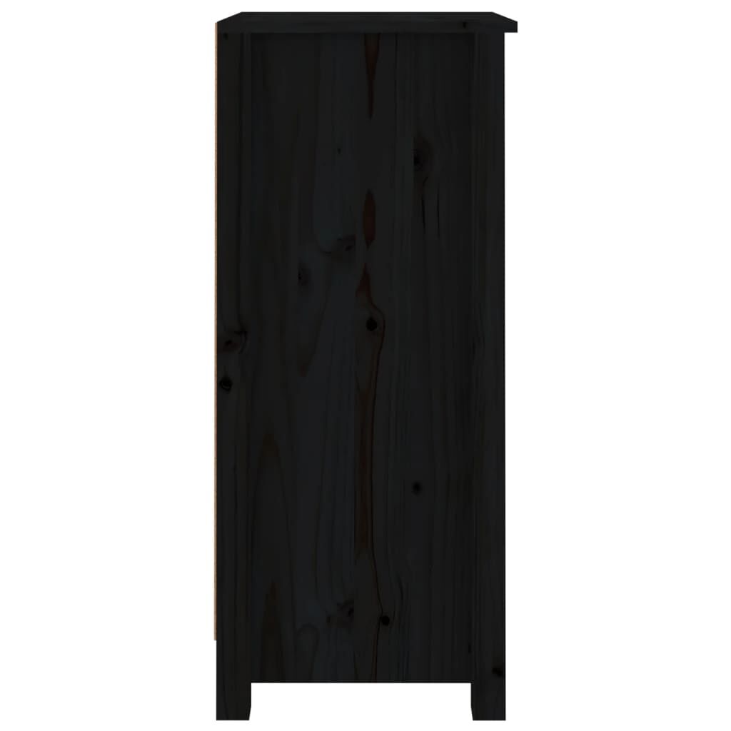 vidaXL Ντουλάπι Μαύρος 40x35x80 εκ. από Μασίφ Ξύλο Πεύκου