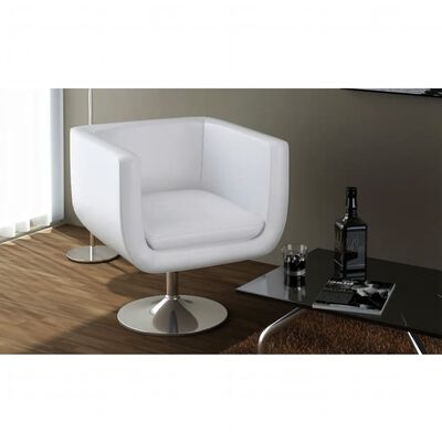 vidaXL Καρέκλες Μπαρ 2 τεμ. Λευκές από Συνθετικό Δέρμα