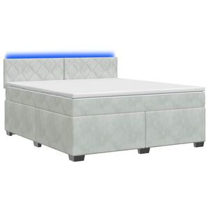 vidaXL &Kappa;&rho;&epsilon;&beta;ά&tau;&iota; Box Spring &mu;&epsilon; &Sigma;&tau;&rho;ώ&mu;&alpha; &kappa;&alpha;&iota; LED &Alpha;&nu;&omicron;&iota;&chi;&tau;ό &gamma;&kappa;&rho;&iota; 140 x 200 cm