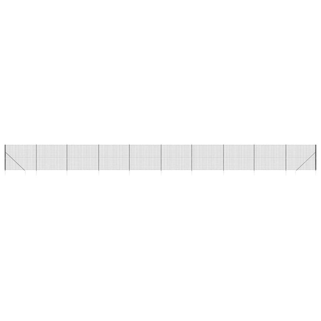 vidaXL Συρματόπλεγμα Περίφραξης Ανθρακί 1,8 x 25 μ. με Καρφωτές Βάσεις
