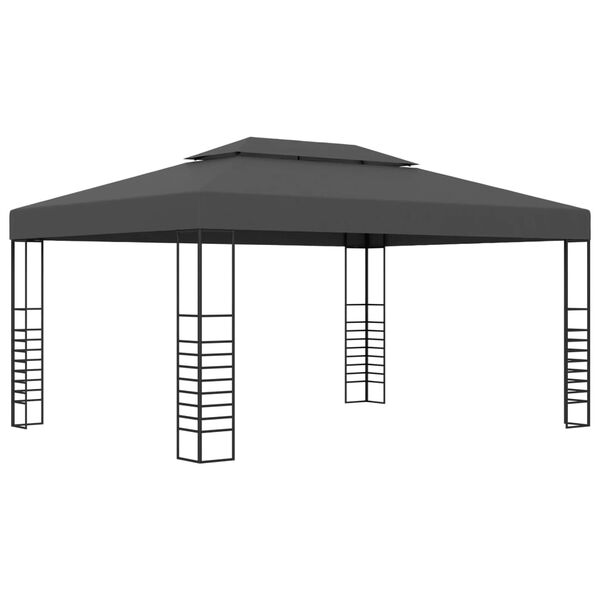 vidaXL Κιόσκι με Φωτάκια LED Ανθρακί 3 x 4 μ.