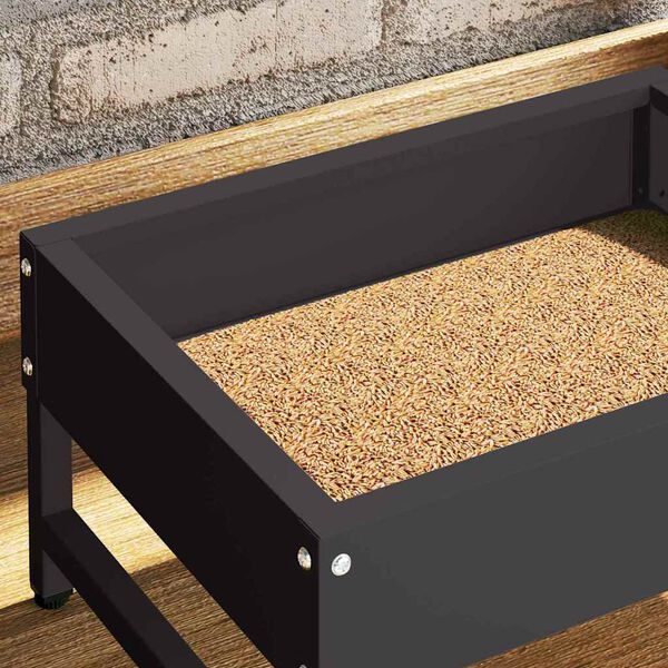 vidaXL Ταΐστρα για Πουλιά Μαύρο 80 x 28 x 13.5 cm