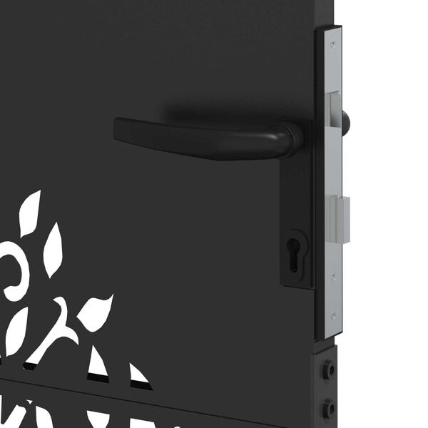 vidaXL Πύλη Κήπου Άλλο Μαύρο 105 x 150 cm Ατσάλι με Επικάλυψη Πούδρας