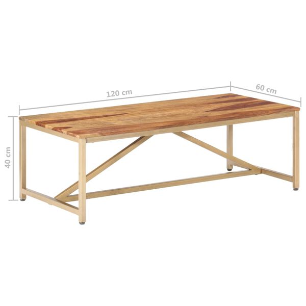 vidaXL Τραπεζάκι Σαλονιού 120 x 60 x 40 εκ. από Μασίφ Ξύλο