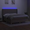 vidaXL &Kappa;&rho;&epsilon;&beta;ά&tau;&iota; Boxspring &mu;&epsilon; &Sigma;&tau;&rho;ώ&mu;&alpha; & LED Taupe 160x200 &epsilon;&kappa;. &Upsilon;&phi;&alpha;&sigma;&mu;ά&tau;&iota;&nu;&omicron;
