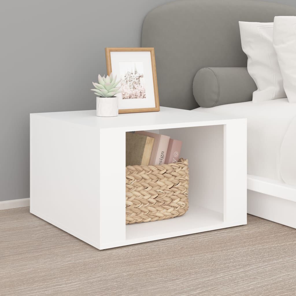 vidaXL Κομοδίνο Λευκό 57 x 55 x 36 εκ. από Επεξεργασμένο Ξύλο