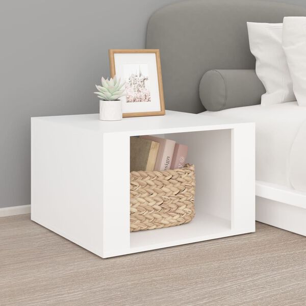 vidaXL Κομοδίνο Λευκό 57 x 55 x 36 εκ. από Επεξεργασμένο Ξύλο