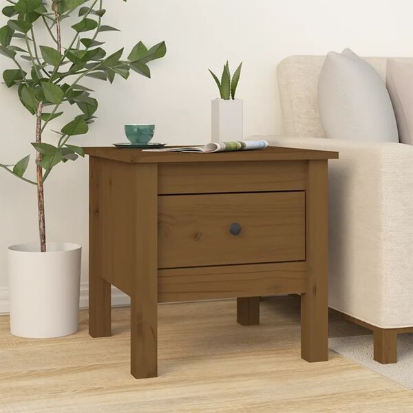 vidaXL Βοηθητικά Τραπέζια 2 τεμ. Καφέ Μελί40x40x39εκ.Μασίφ Ξύλο Πεύκου