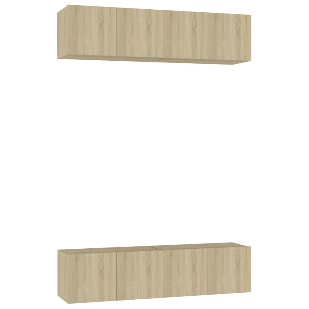 vidaXL Έπιπλα Τηλεόρασης 4 τεμ Sonoma Δρυς 60 x 30 x 30 εκ Επεξ. Ξύλο