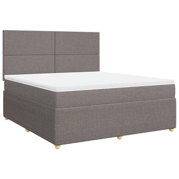 vidaXL &Kappa;&rho;&epsilon;&beta;ά&tau;&iota; Boxspring &mu;&epsilon; &Sigma;&tau;&rho;ώ&mu;&alpha; Taupe 180x200 &epsilon;&kappa;. &Upsilon;&phi;&alpha;&sigma;&mu;ά&tau;&iota;&nu;&omicron;