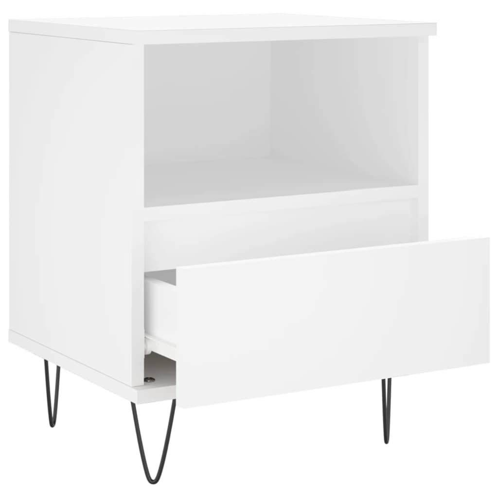 vidaXL Κομοδίνα Λευκά 2 τεμ. 40 x 35 x 50 εκ. από Επεξεργασμένο Ξύλο