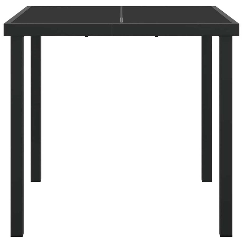 vidaXL Τραπέζι Κήπου Μαύρο 80 x 80 x 73 εκ Μασίφ ξύλο teak