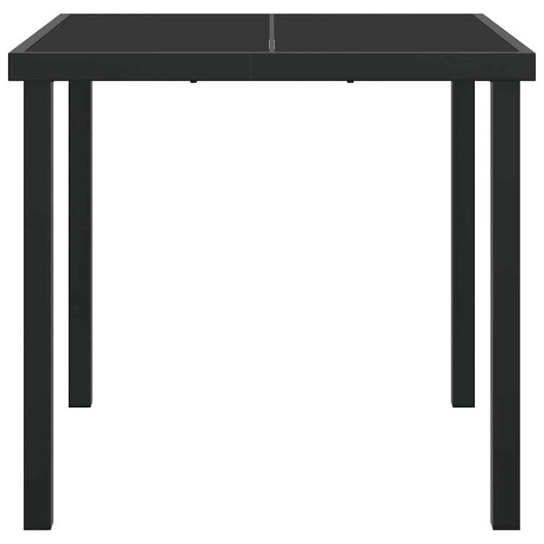 vidaXL Τραπέζι Κήπου Μαύρο 80 x 80 x 73 εκ Μασίφ ξύλο teak