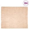 vidaXL Ψεύτικη κουβέρτα από κουνέλι 4 pcs Μπεζ 130 x 150 cm