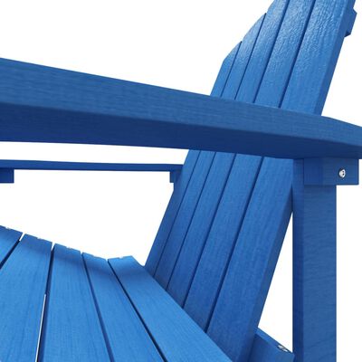 vidaXL Καρέκλα Κήπου Adirondack με Υποπόδιο Γαλάζιο από HDPE