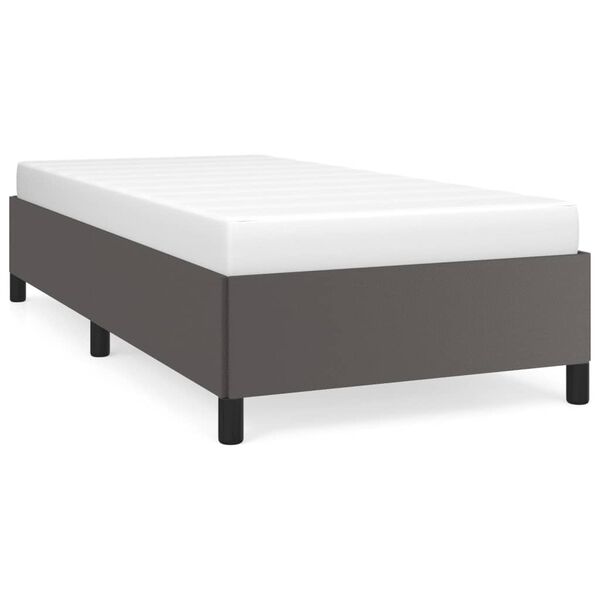 vidaXL Πλαίσιο Κρεβατιού Γκρι 90x190 εκ. από Συνθετικό Δέρμα