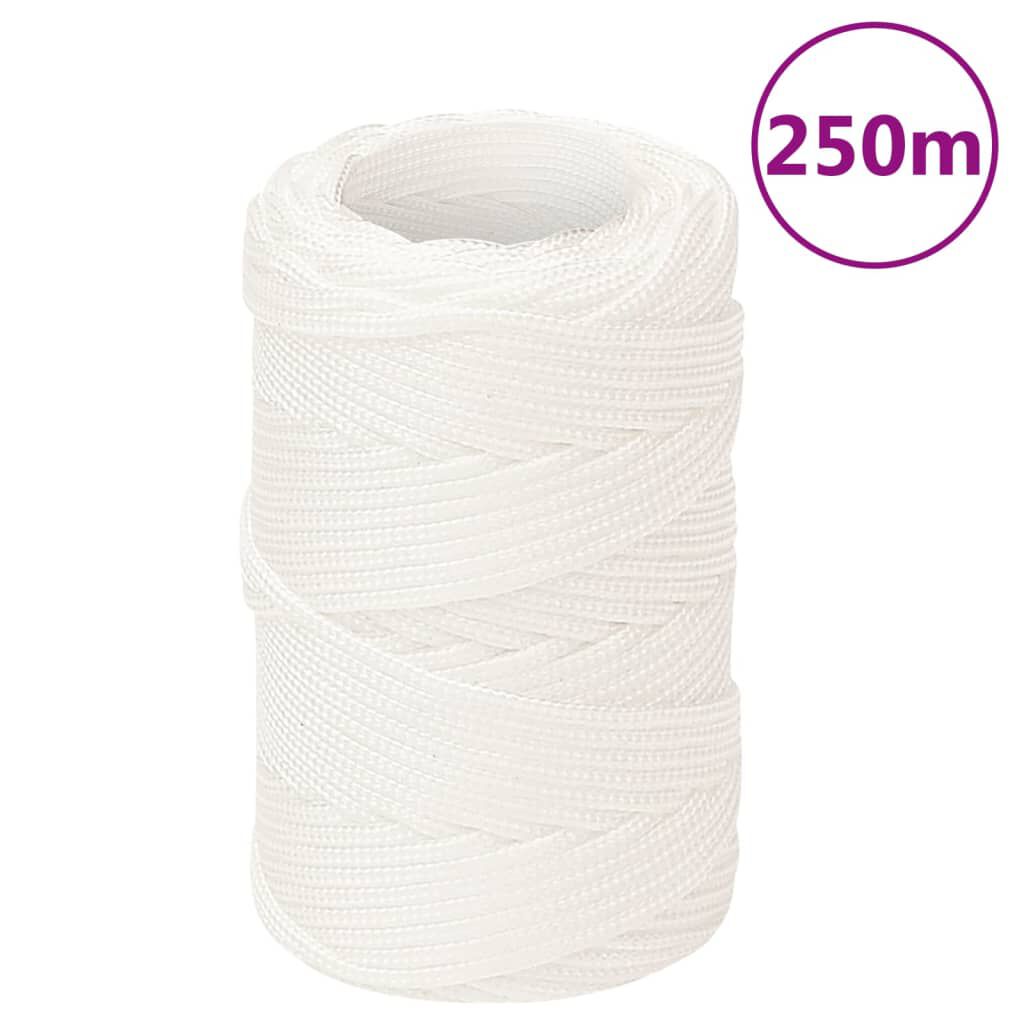 vidaXL Σχοινί Ναυτιλίας Ολόλευκο 2 χιλ. 250 μ. από Πολυπροπυλένιο