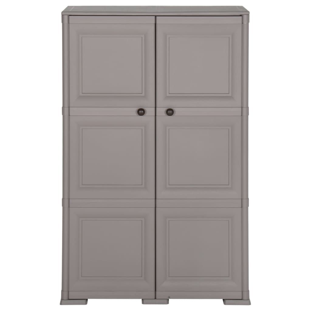 vidaXL Πλαστικό Ντουλάπι Γκρι 79 x 43 x 125 εκ. με Σχέδιο Ξύλου