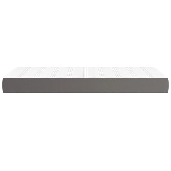 vidaXL Στρώμα με Pocket Springs Γκρι 100x200x20 εκ. Συνθετικό Δέρμα