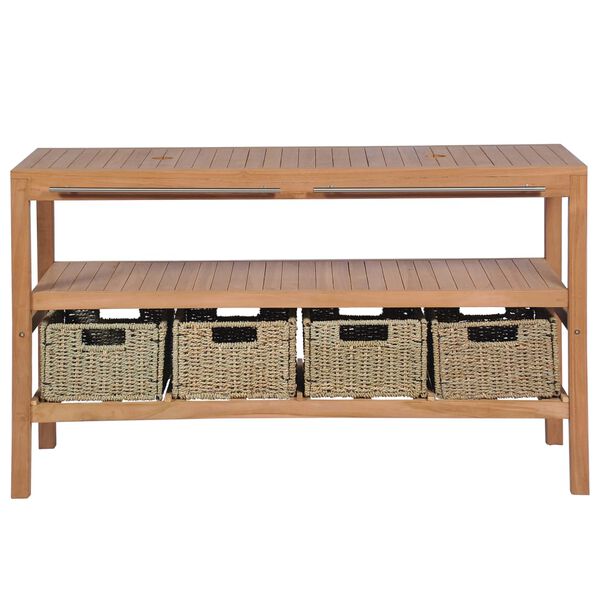 vidaXL Έπιπλο Μπάνιου 132x45x75 εκ. από Μασίφ Ξύλο Teak με 4 Καλάθια