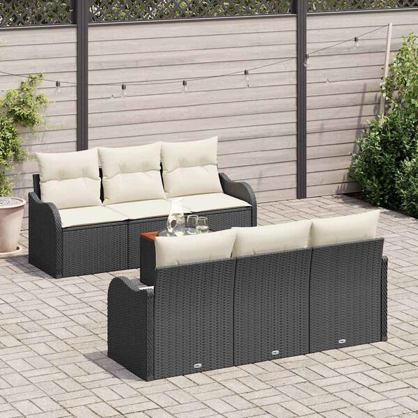 vidaXL Σετ Καναπέ Κήπου 7 pcs Μαύρο και λευκό