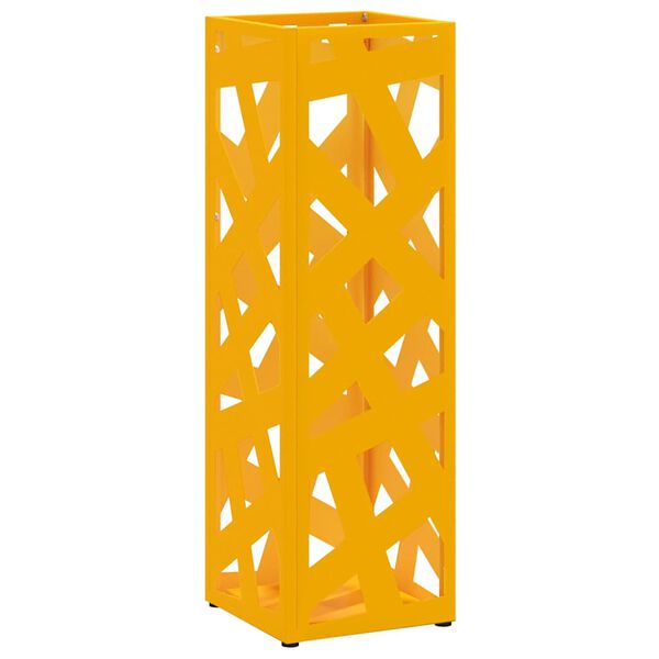 vidaXL Σχέδιο & βάση αποθήκευσης Μουσταρδί 15.5 x 15.5 x 49 εκ Ατσάλι