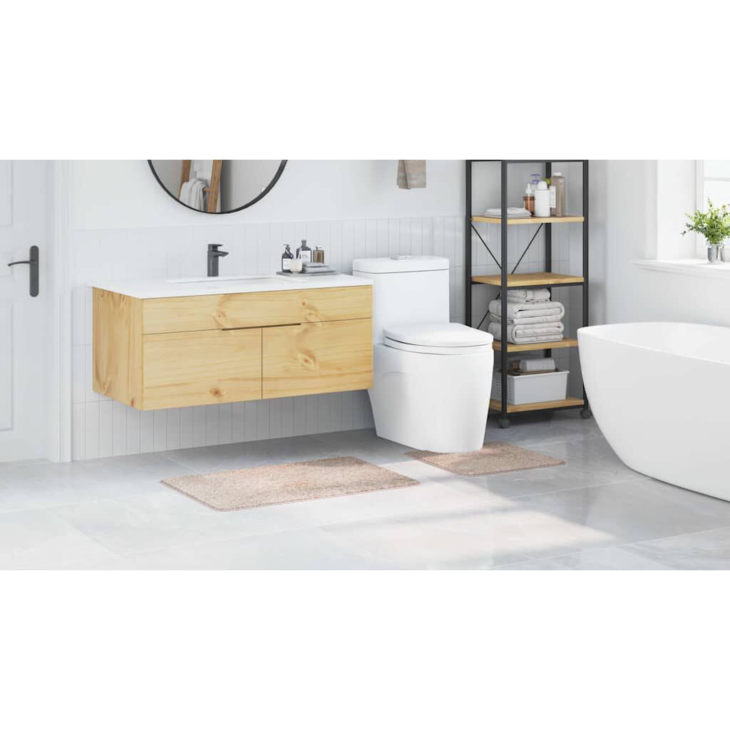 vidaXL Πατάκι μπάνιου 2 pcs Κρεμ 50 x 50 cm Πολυπροπυλένιο