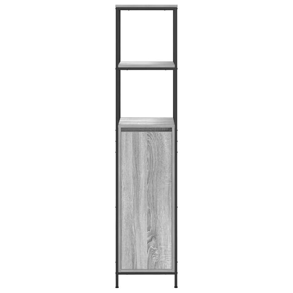 vidaXL Ντουλάπι μπάνιου με ράφια Γκρι Sonoma 36x35x165 εκ.
